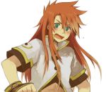  fingerless_gloves gloves green_eyes long_hair luke_fon_fabre male red_hair redhead shirataki_nako solo tales_of_(series) tales_of_the_abyss 