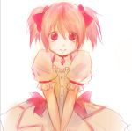  bow choker hair_bow kana-ak kaname_madoka magical_girl mahou_shoujo_madoka_magica pink_eyes pink_hair puffy_sleeves short_twintails solo twintails 