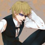  bad_id blonde_hair blood bowtie cigarette durarara!! heiwajima_shizuo konma male solo sunglasses 