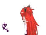  chibi eating kisaragi_ryou_(sougetsu-tei) kisaragiya long_hair magical_girl mahou_shoujo_madoka_magica ponytail red_hair redhead sakura_kyouko solo spoilers translated translation_request 