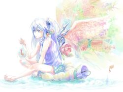  flower hatsune_miku long_hair vocaloid wings 