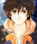  banagher_links brown_eyes brown_hair gundam gundam_unicorn hoodie jacket male nochini short_hair solo 