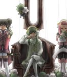 arietta black_hair boots gloves green_eyes green_hair hair_tubes ion mieu pantyhose pink_hair ribbon string stuffed_toy sync tales_of_(series) tales_of_the_abyss tempyou_kango thigh-highs thigh_boots thighhighs twintails 