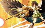  alternate_weapon angry arm_cannon blood clenched_teeth highres long_hair reiuji_utsuho solo tagosaku tagosaku_(angel) torn_clothes touhou weapon wings 