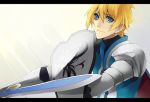  armor blonde_hair blue_eyes flynn_scifo letterboxed male shield solo sword tales_of_(series) tales_of_vesperia weapon yue 
