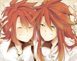  dual_persona eyes_closed green_eyes hyerry long_hair luke_fon_fabre male red_hair redhead short_hair smile sparkle tales_of_(series) tales_of_the_abyss teeth touyama_soboro 