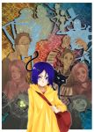  blue_hair cat coraline coraline_jones highres mookie mookie_(coraline) other_father other_mother raincoat 