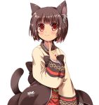  alternate_costume animal_ears brown_hair bust cat_ears cat_tail chen chibi_(nekomimimi) crossover finger_to_face hanbok korean_clothes no_hat no_headwear ragnarok_online red_eyes short_hair solo soul_linker tail touhou 