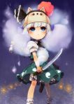  :&lt; blue_eyes child ghost hat katana konpaku_youmu nanarinca scabbard sheath sheathed short_hair silver_hair skirt solo sword tassel touhou weapon 