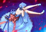  blue_hair braid dress futaba_channel koronu kyata lowres red_eyes sitting sword twintails weapon 