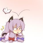  animal_ears blush book bow cat_ears cat_tail chibi hair_bow hazuki_ruu kemonomimi_mode lavender_hair long_hair no_hat no_headwear o_o open_mouth patchouli_knowledge solo tail tears touhou trembling 