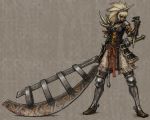  alternate_color axe capcom espinas gauntlets horn huge_weapon kirin_(armor) meitei monster_hunter monster_hunter_frontier pauldron pauldrons solo weapon white_hair 