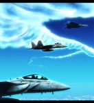  commentary drop_tank f-15 f-15e flying jet letterboxed military monster onibi_(foxhound4185) original pilot sky youkai 