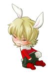 animal_ears barnaby_brooks_jr blonde_hair boots bunny_ears bunny_tail chibi closed_eyes eyes_closed glasses jacket kemonomimi_mode male neconeco22 simple_background solo tail tears tiger_&amp;_bunny white_background 