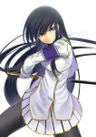  blue_eyes character_request ikaruga_(senran_kagura) kamata_yuuya long_hair pantyhose senran_kagura sword weapon 