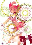  circle flower gloves highres kaname_madoka kouga_yun magical_girl mahou_shoujo_madoka_magica pink_eyes pink_hair short_hair twintails white_gloves 