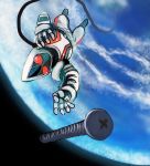  artist_request earth henshin illustica_phantom kamen_rider kamen_rider_fourze kamen_rider_fourze_(series) parody planetes screw solo space 