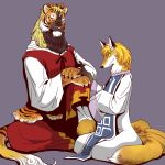  nurearare onikobe_rin paws sitting toramaru_shou toramaru_shou_(tiger) touhou yakumo_ran yakumo_ran_(fox) 