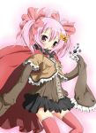  :o blush cape charlotte_(madoka_magica) grief_seed hair_ornament hair_ribbon hairclip mahou_shoujo_madoka_magica panties personification pink_eyes pink_hair pink_legwear pleated_skirt polka_dot polka_dot_panties ribbon sakuraebi_chima short_hair short_twintails skirt sleeves_past_wrists solo thigh-highs thighhighs twintails underwear 
