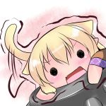  animal_ears blonde_hair cat_ears cat_tail chibi commentary commentary_request extra_ears hoshizuki_(seigetsu) kemonomimi_mode mizuhashi_parsee open_mouth puru-see solid_circle_eyes solo tail touhou trembling 