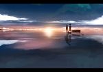  beach bench bus_stop cloud clouds different_reflection highres letterboxed ocean original pixiv_shadow reflection scenery scenic silhouette sky solo standing star_(sky) sunset tetsu tetsu_(countryside) water 