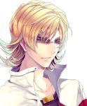  barnaby_brooks_jr blonde_hair blue_eyes face glasses light_smile male nicole simple_background solo tiger_&amp;_bunny 