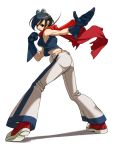  blue_eyes blue_hair cape falcoon gloves goggles goggles_on_head king_of_fighters may_lee midriff short_hair snk 