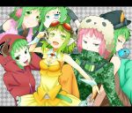  blue_eyes brown_eyes camo coat dress earmuffs goggles green_eyes green_hair gumi happy_synthesizer_(vocaloid) hat headset hood looking_at_viewer matryoshka_(vocaloid) open_mouth panda_hero_(vocaloid) pink_hair poker_face_(vocaloid) red_eyes tongue vocaloid 