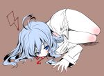  blue_eyes blue_hair bottomless denpa_onna_to_seishun_otoko dress_shirt long_hair shirt touwa_erio yamazaki_kazu 