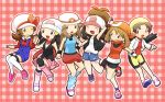  6+girls bandana blue_(pokemon) crystal_(pokemon) everyone haruka_(pokemon) hat hat_ribbon hikari_(pokemon) kotone_(pokemon) leaf_(pokemon) multiple_girls pokemon pokemon_(game) pokemon_black_and_white pokemon_bw pokemon_crystal pokemon_diamond_and_pearl pokemon_dppt pokemon_firered_and_leafgreen pokemon_frlg pokemon_gsc pokemon_heartgold_and_soulsilver pokemon_hgss pokemon_rgby pokemon_rse pokemon_ruby_and_sapphire red_ribbon ribbon samsung_(yuzuikka) thighhighs touko_(pokemon) 