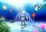  animal fish hatsune_miku long_hair thigh-highs twintails vocaloid water 