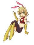 animal_ears bare_shoulders barnaby_brooks_jr blonde_hair boots bunny_ears chibi cleavage_cutout cosplay crossdressinging cutie_honey cutie_honey_(character) cutie_honey_(cosplay) elbow_gloves glasses gloves green_eyes heart_cleavage_cutout high_heel high_heels male midriff shoes simple_background tiger_&amp;_bunny white_background ymsr 