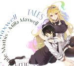  :o alternate_costume apron black_hair black_legwear blonde_hair bow breasts corset formal gradient_hair green_hair hairband jude_mathis long_hair maid maid_headdress milla_maxwell multicolored_hair open_mouth red_eyes ribbon shihage shoes skirt smile suit tales_of_(series) tales_of_xillia thigh-highs thighhighs yellow_eyes 