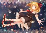  ankle_lace-up blonde_hair bloomers cross-laced_footwear frills nunucco orange_eyes outstretched_arms rumia short_hair solo spread_arms star the_embodiment_of_scarlet_devil touhou youkai 