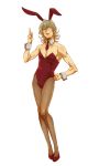  animal_ears bare_shoulders barnaby_brooks_jr blonde_hair bunny_ears bunnysuit crossdressinging glasses green_eyes high_heels male necktie pantyhose shoes simple_background solo tiger_&amp;_bunny white_background wrist_cuffs ymsr 