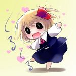  :3 blonde_hair chibi fangs heart highres o_o outstretched_arms rumia solo spinning spread_arms the_embodiment_of_scarlet_devil touhou youkai yume_shokunin 