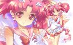  angel_wings bishoujo_senshi_sailor_moon chibi_usa child choker crescent crescent_moon elbow_gloves feathers gloves heart highres kaminary magical_girl moon pink_eyes pink_hair sailor_chibi_moon skirt smile solo super_sailor_chibi_moon twintails white_gloves wings 