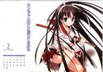  calendar hidan_no_aria hotogi_shirayuki school_uniform sword weapon 
