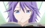  animated animated_gif book candy gif lollipop purple_hair rosario+vampire shirayuki_mizore 