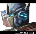  blue_eyes english glowing glowing_eyes mecha moyaro optimus_prime profile robot solo transformers 