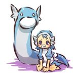  1girl apron baby blue_eyes blue_hair blush_stickers cosplay dratini female hair hairband hitec human moemon o_o pacifier personification pokemon pokemon_(creature) pokemon_(game) pokemon_rgby short_hair 