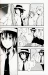  ascot comic hat highres maribel_hearn monochrome multiple_girls nakatani necktie short_hair skirt touhou translated usami_renko 