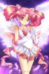  angel_wings bishoujo_senshi_sailor_moon chibi_usa child choker crescent crescent_moon elbow_gloves feathers gloves heart highres kaminary magical_girl moon pink_eyes pink_hair sailor_chibi_moon skirt smile solo super_sailor_chibi_moon twintails white_gloves wings 