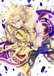  1boy archer_(fate/prototype) armor blonde_hair dual_wielding fate/prototype fate_(series) red_eyes solo sword velvelumpileuspil weapon 