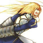  blonde_hair fate/stay_night fate_(series) green_eyes hair_down highres long_hair open_mouth profile saber solo zeshiki 