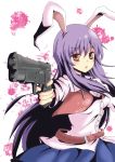  bunny_ears casvalnini gun long_hair necktie purple_hair rabbit_ears red_eyes reisen_udongein_inaba solo touhou weapon 