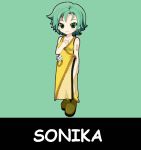  aqua_hair dress engloid green_eyes simple_background sonika vocaloid 