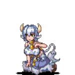  animated animated_gif bell bell_collar breasts collar cow_bell cow_ears cow_print cow_tail exet fur gif green_eyes holstaurus hooves horns kenkou_kurosu kneeling large_breasts lowres midriff monster_girl monster_girl_encyclopedia multicolored_hair pixel_art short_hair silver_hair sprite suspenders tail transparent_background two-tone_hair zipper 