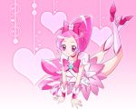 anko_koubou cure_blossom futari_wa_pretty_cure hanasaki_tsubomi heart heartcatch_precure! heartcatch_pretty_cure! long_hair magical_girl pink pink_background pink_eyes pink_hair ponytail precure solo very_long_hair 
