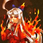  character_request cigarette discharge_cycle fire hair_bow len long_hair m.u.g.e.n melty_blood mugen_(game) red_len smoking tsukihime white_hair 